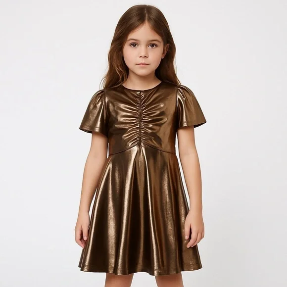 ZARA Kids | Golden | METALLIC DRESS - Picture 6 of 6